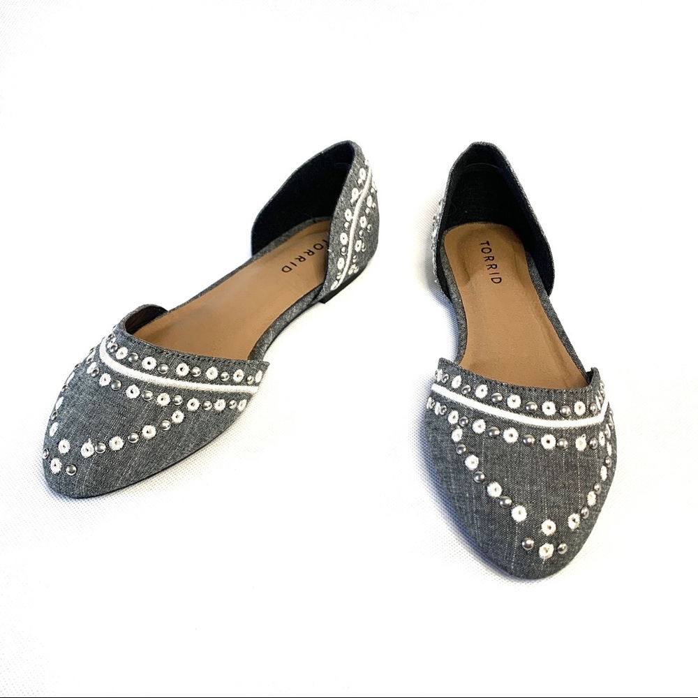 Torrid Womens Denim Chambray Wide Flats